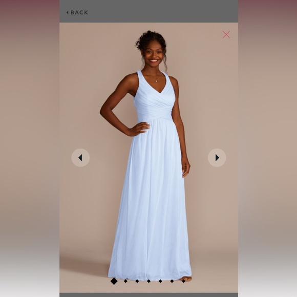 Mesh criss cross long bridesmaid gown - Picture 1 of 2